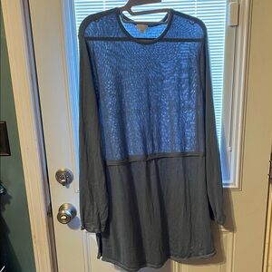 J. Jill Blue Long Sleeve Sweater Cardigan